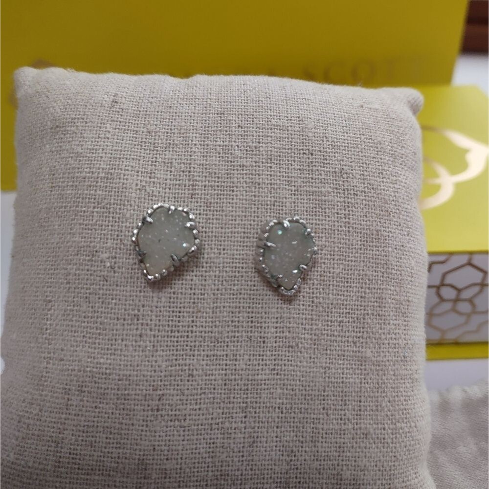 HP EUC Kendra Scott Tessa Iridescent Drusy Earrings - Picture 2 of 8